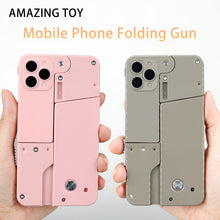 Load image into Gallery viewer, Folding Pistol Bullet Automatic Shell Throwing Toy Creative Soft Bullet Toy Mobile Phone Appearance Gun Outdoor Interactive Kid Gift
