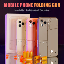 Load image into Gallery viewer, Folding Pistol Bullet Automatic Shell Throwing Toy Creative Soft Bullet Toy Mobile Phone Appearance Gun Outdoor Interactive Kid Gift
